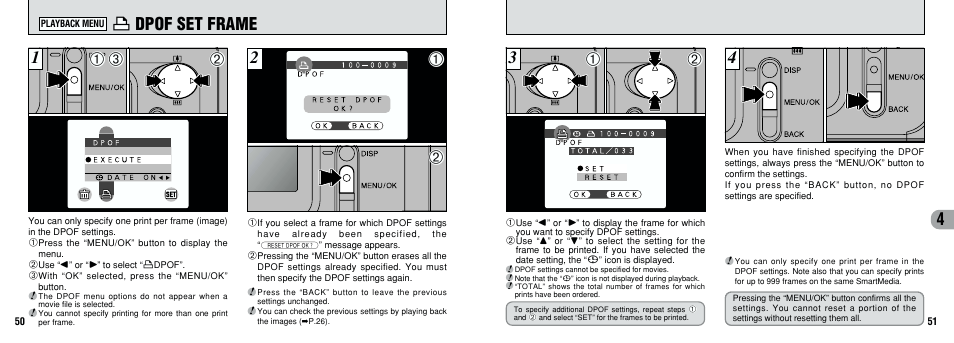 Dpof set frame | FujiFilm FinePix A101 User Manual | Page 26 / 44