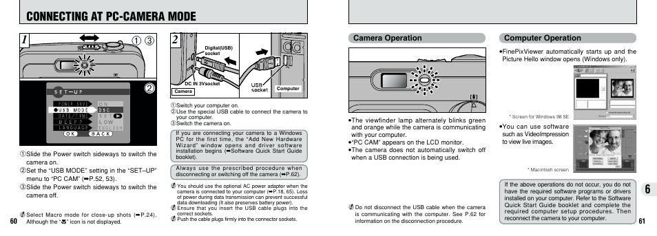 6connecting at pc-camera mode | FujiFilm FinePix A101 User Manual | Page 31 / 44