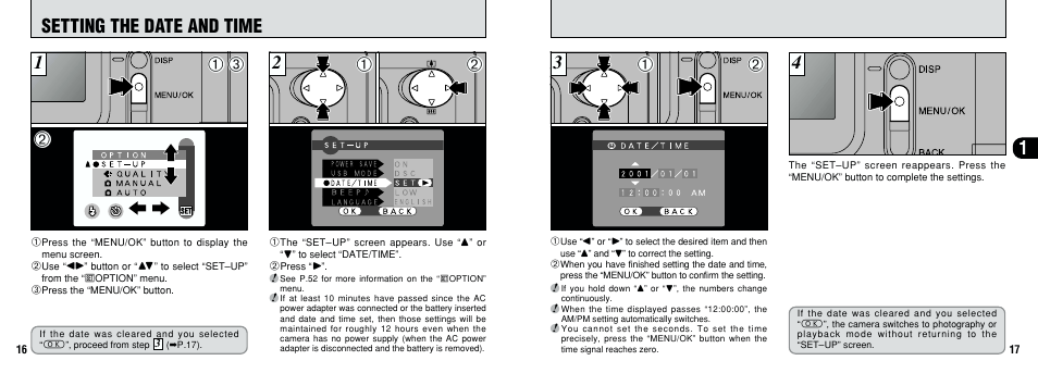 4setting the date and time | FujiFilm FinePix A101 User Manual | Page 9 / 44