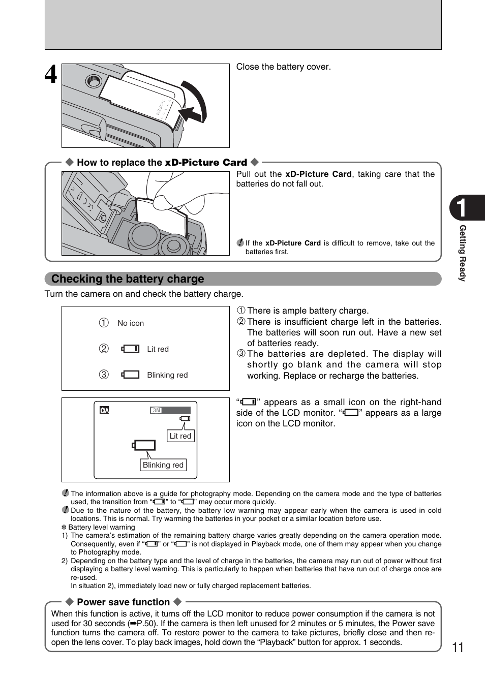 Checking the battery charge | FujiFilm FinePix A340 User Manual | Page 12 / 93