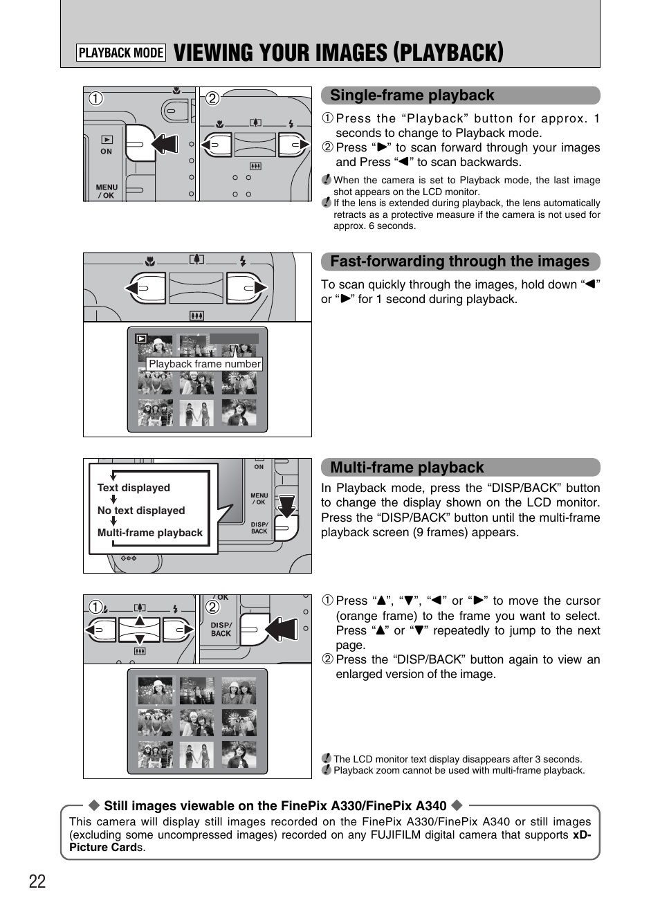 Viewing your images (playback) | FujiFilm FinePix A340 User Manual | Page 23 / 93