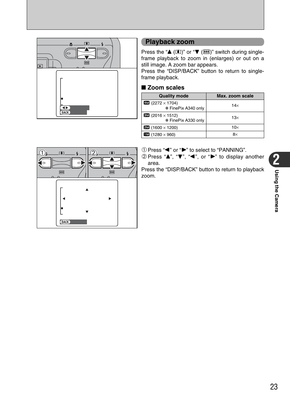 Playback zoom | FujiFilm FinePix A340 User Manual | Page 24 / 93