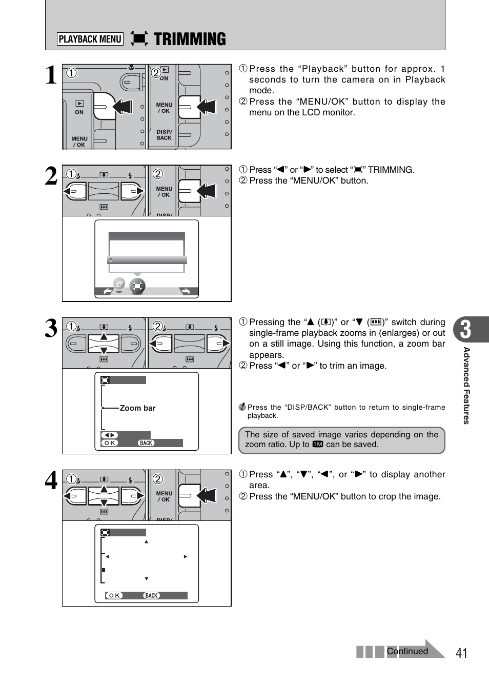Y trimming | FujiFilm FinePix A340 User Manual | Page 42 / 93