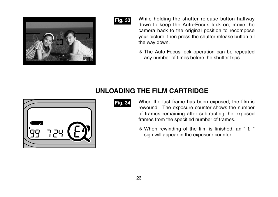 Unloading the film cartridge | FujiFilm 3100ixZ User Manual | Page 23 / 47