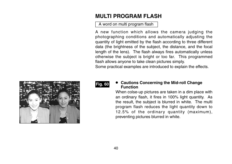 Multi program flash, U flash | FujiFilm 3100ixZ User Manual | Page 40 / 47