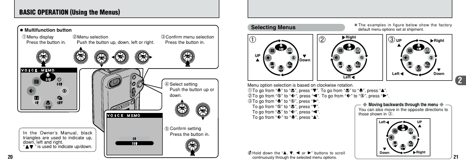 Basic operation (using the menus) | FujiFilm F601 User Manual | Page 11 / 69