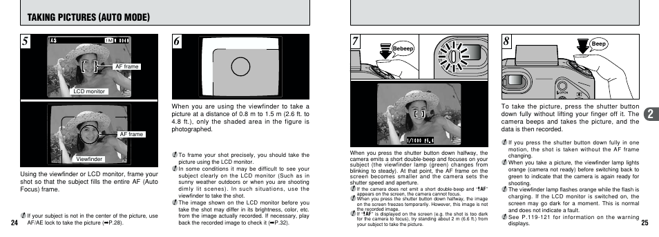 Taking pictures (auto mode) | FujiFilm F601 User Manual | Page 13 / 69