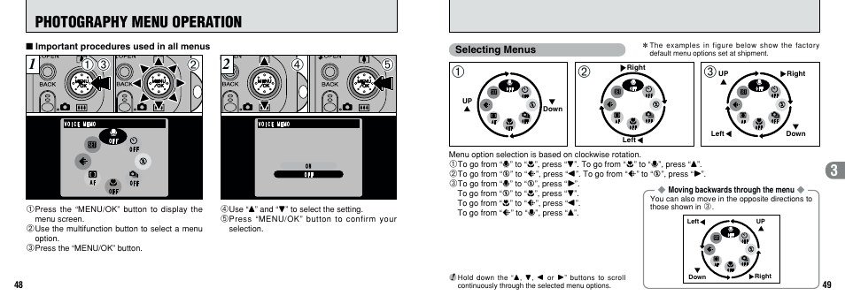 Photography menu operation | FujiFilm F601 User Manual | Page 25 / 69