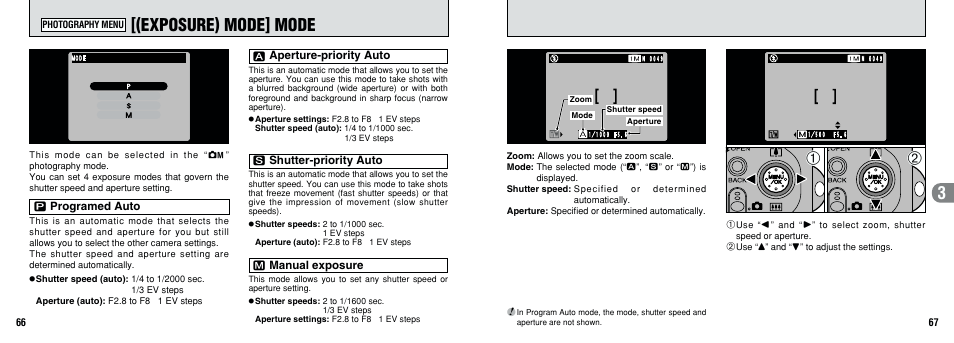 Exposure) mode] mode | FujiFilm F601 User Manual | Page 34 / 69