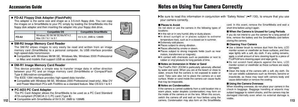 Accessories guide | FujiFilm F601 User Manual | Page 57 / 69