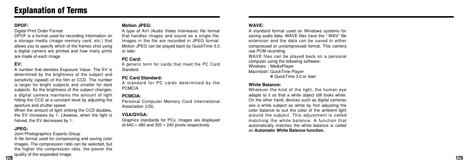 Explanation of terms | FujiFilm F601 User Manual | Page 65 / 69