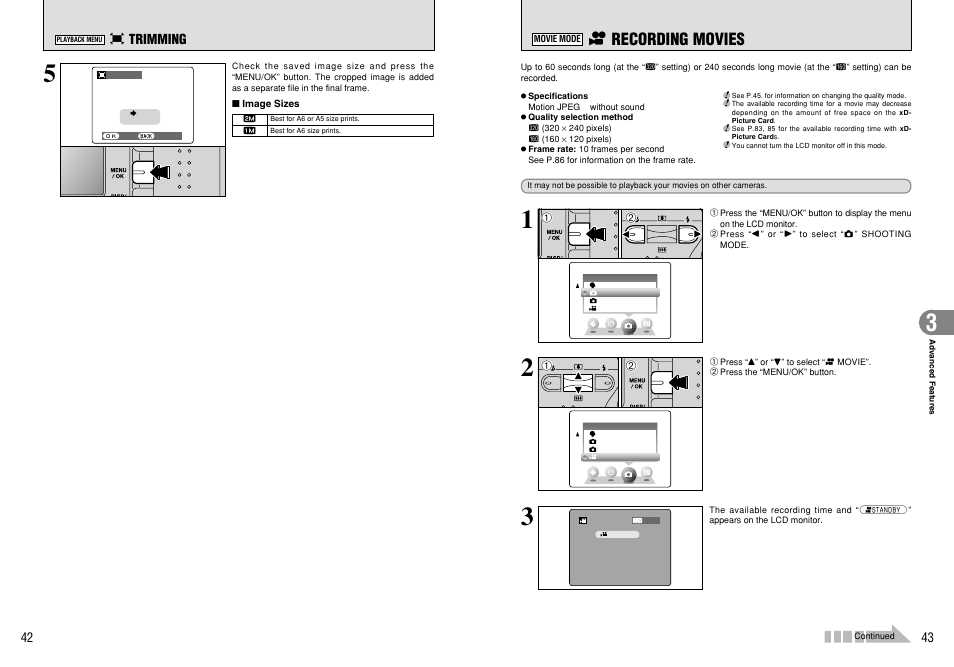 R recording movies | FujiFilm FinePix A330 User Manual | Page 22 / 47