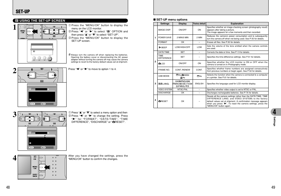 Set-up | FujiFilm FinePix A330 User Manual | Page 25 / 47