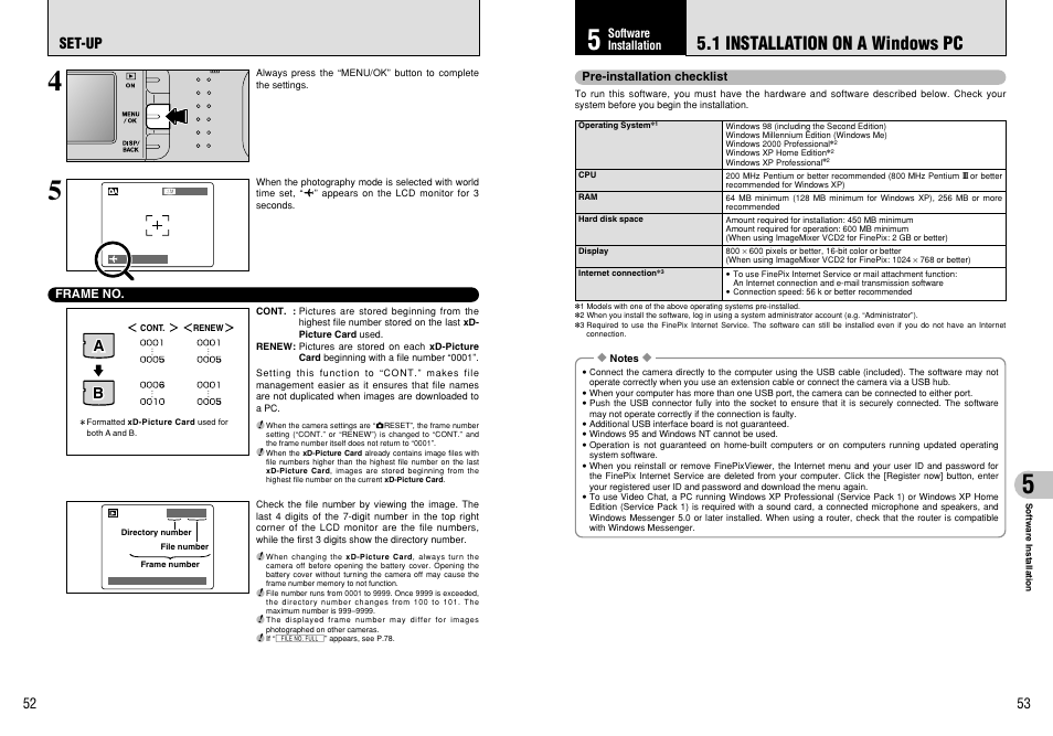 1 installation on a windows pc, Ab b, Set-up | FujiFilm FinePix A330 User Manual | Page 27 / 47