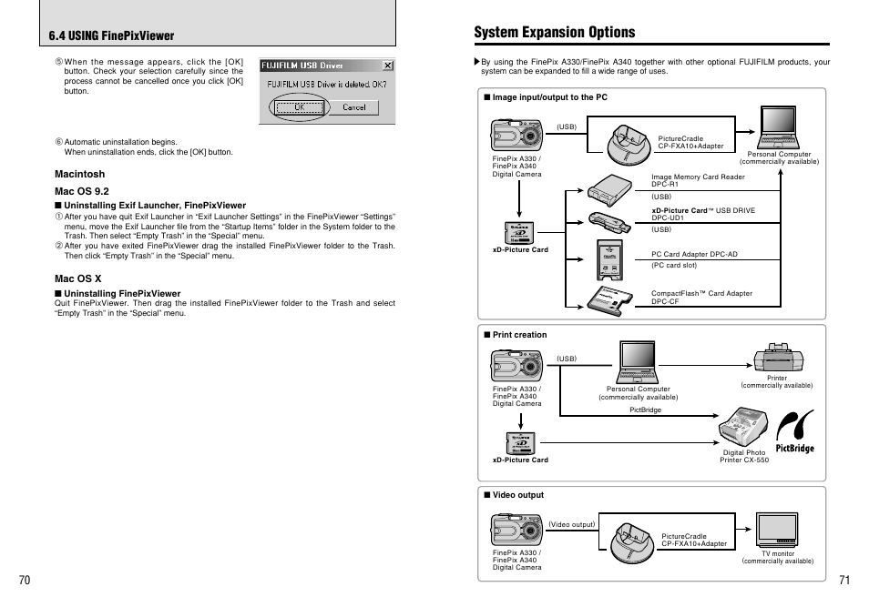 System expansion options, 4 using finepixviewer | FujiFilm FinePix A330 User Manual | Page 36 / 47