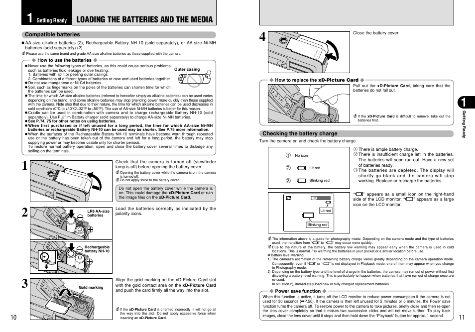 Loading the batteries and the media | FujiFilm FinePix A330 User Manual | Page 6 / 47