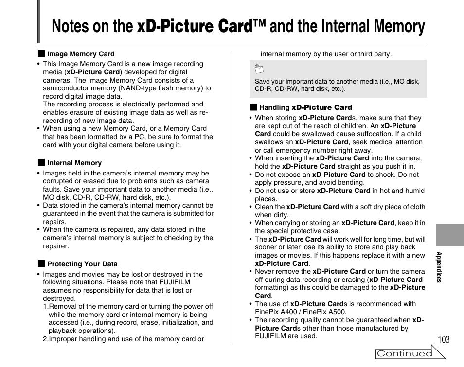 FujiFilm A400 User Manual | Page 103 / 132