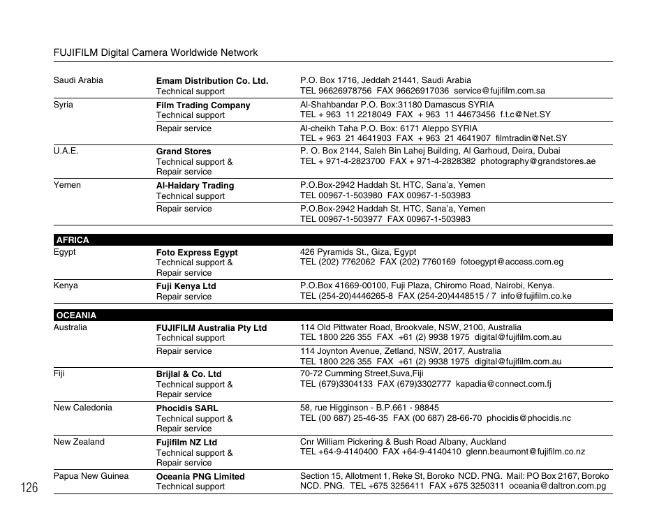 FujiFilm A400 User Manual | Page 126 / 132