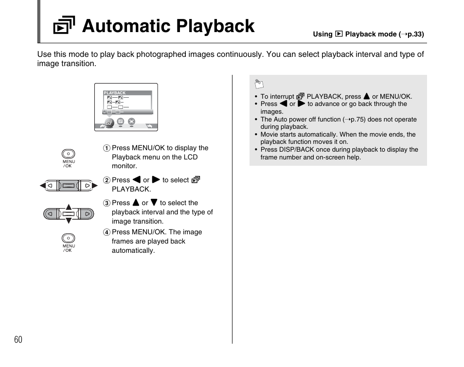 G automatic playback | FujiFilm A400 User Manual | Page 60 / 132