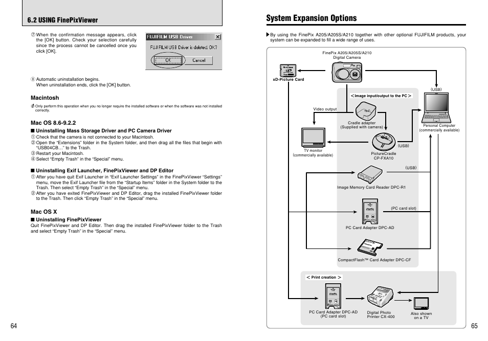 System expansion options, 2 using finepixviewer | FujiFilm FinePix A205S User Manual | Page 33 / 43