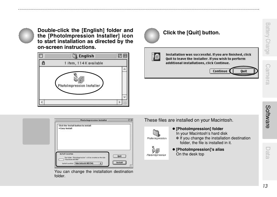Battery charge camera software data | FujiFilm eyeplate Digital Camera User Manual | Page 13 / 27