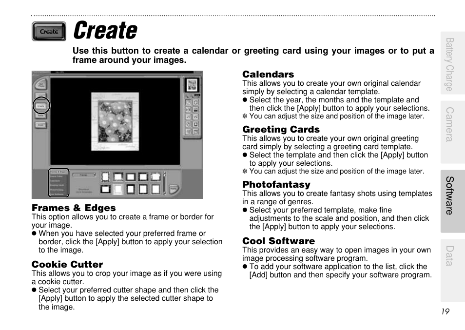 Create | FujiFilm eyeplate Digital Camera User Manual | Page 19 / 27