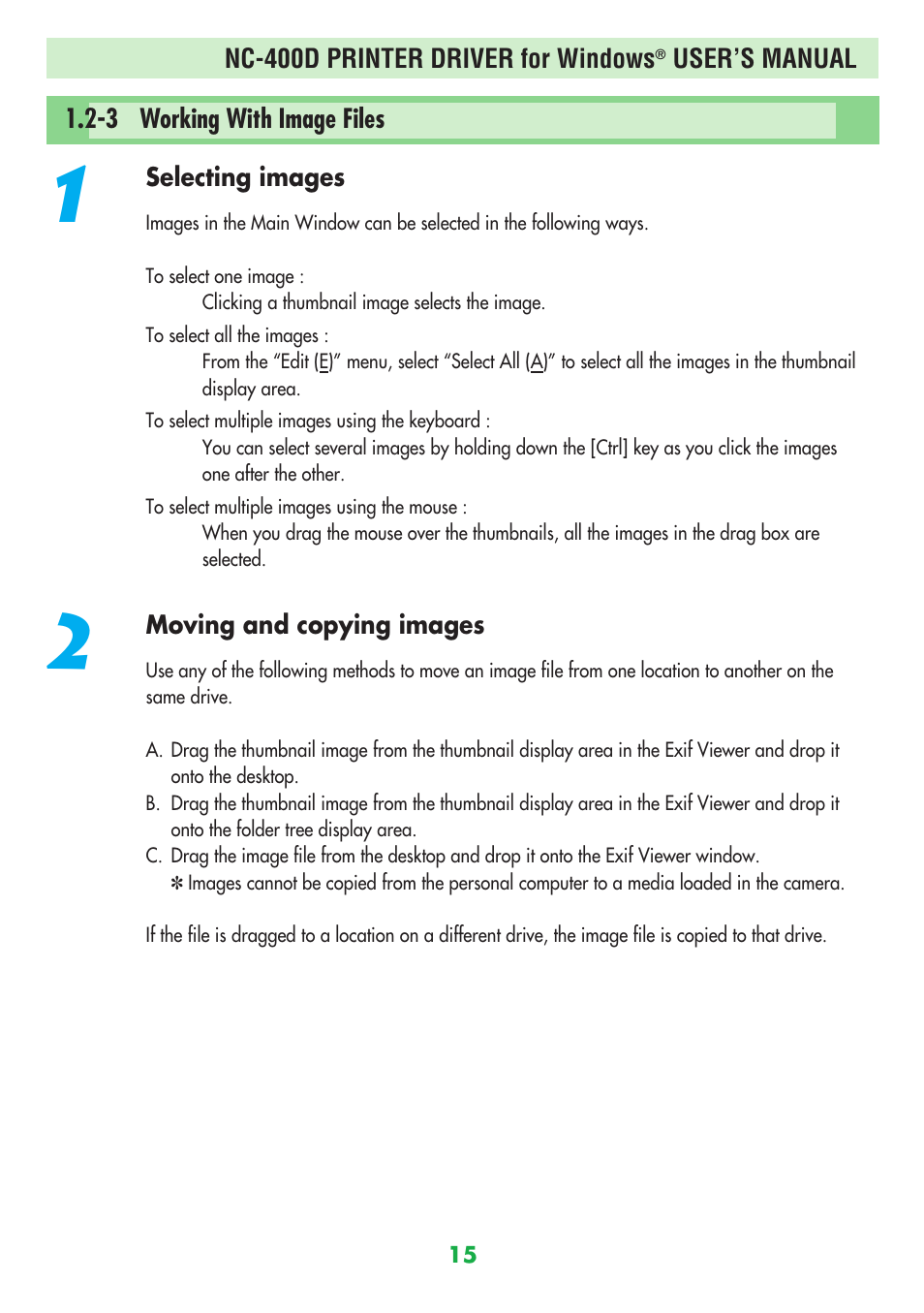 FujiFilm NC-400D User Manual | Page 15 / 47