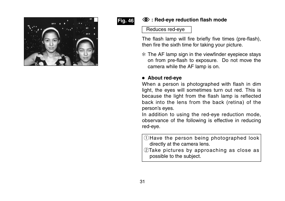 Red-eye reduction flash mode, 4 red-eye reduction flash mode | FujiFilm NEXIA 3100IXZ MRC User Manual | Page 31 / 47