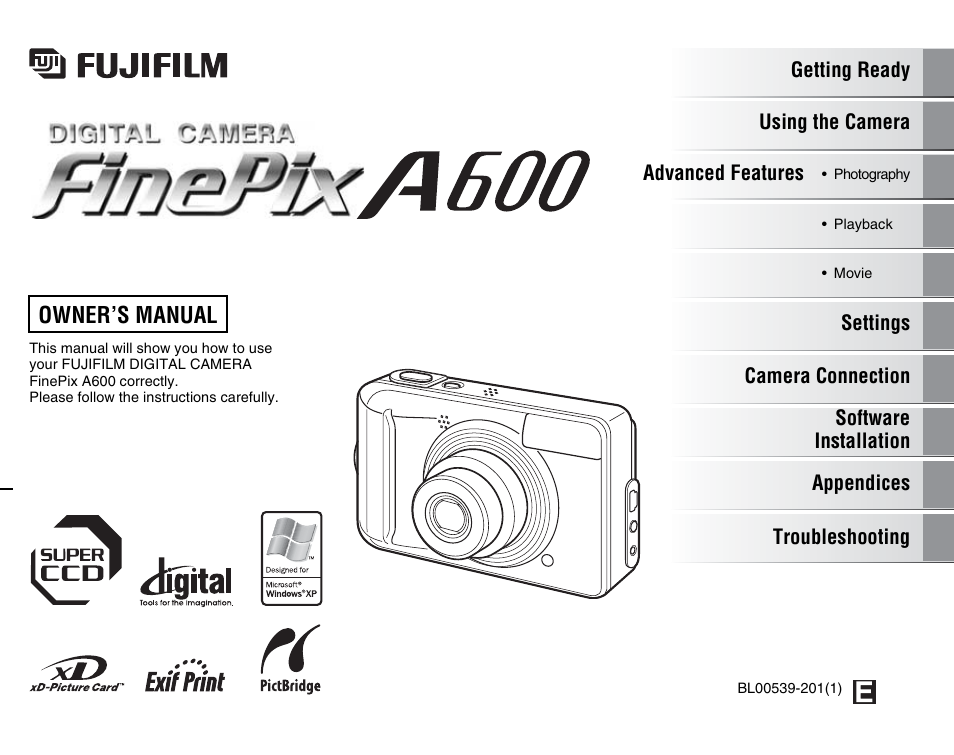 FujiFilm FinePix A600 User Manual | 132 pages