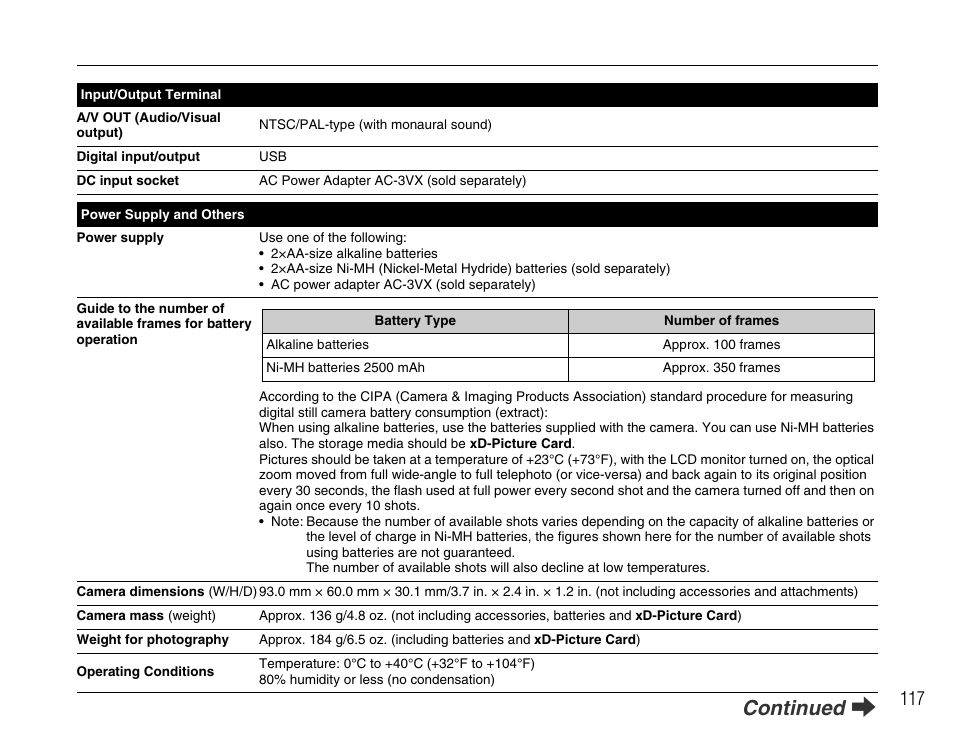 Continued q | FujiFilm FinePix A600 User Manual | Page 117 / 132