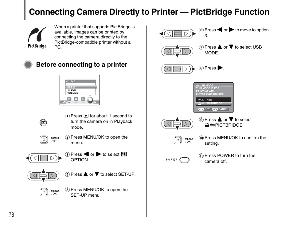 Before connecting to a printer | FujiFilm FinePix A600 User Manual | Page 78 / 132