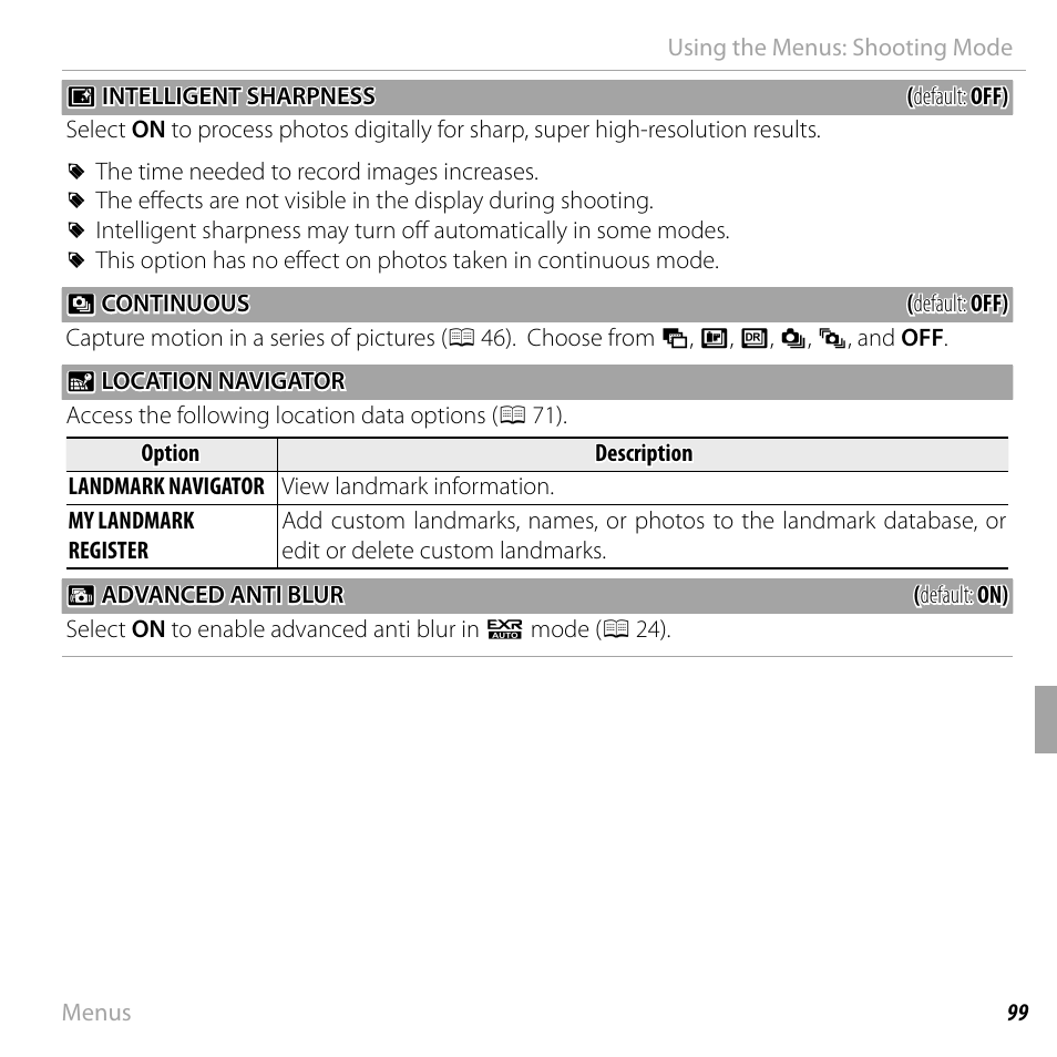 FujiFilm DIGITAL CAMERA FINEPIX F800EXR User Manual | Page 117 / 171