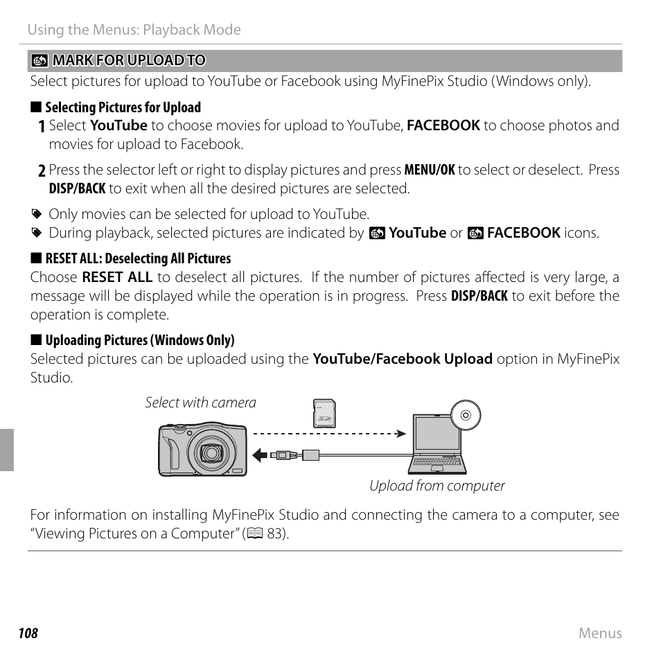 FujiFilm DIGITAL CAMERA FINEPIX F800EXR User Manual | Page 126 / 171