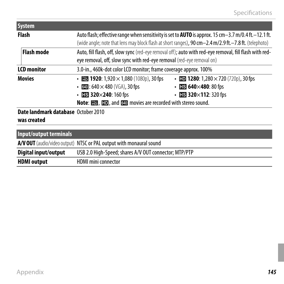 FujiFilm DIGITAL CAMERA FINEPIX F800EXR User Manual | Page 163 / 171