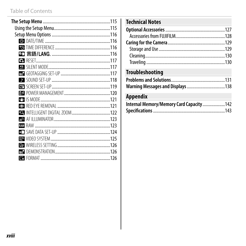 FujiFilm DIGITAL CAMERA FINEPIX F800EXR User Manual | Page 18 / 171