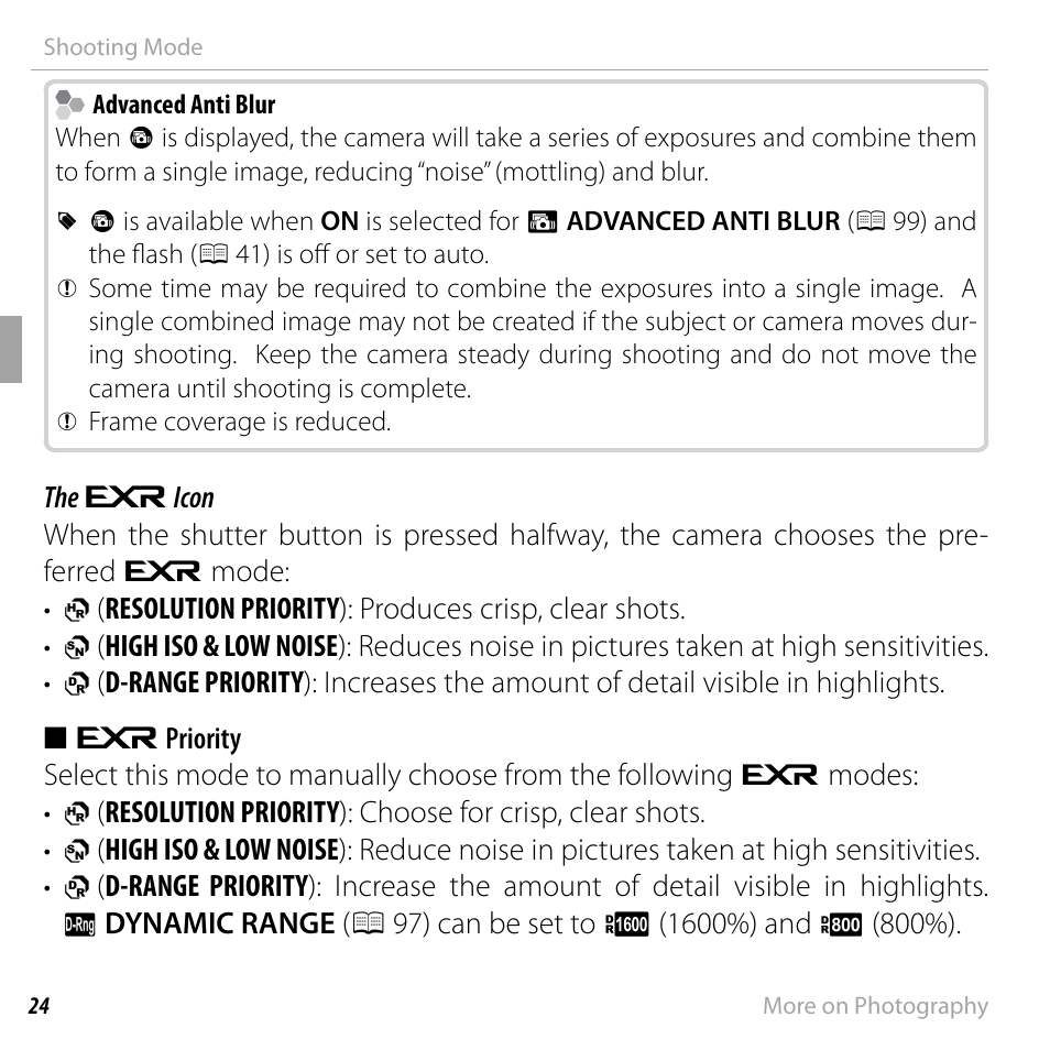 FujiFilm DIGITAL CAMERA FINEPIX F800EXR User Manual | Page 42 / 171