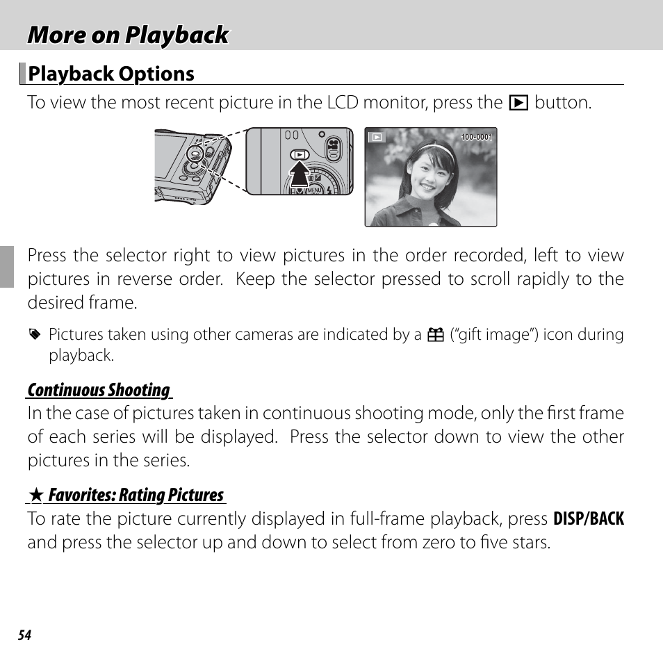 More on playback, Playback options | FujiFilm DIGITAL CAMERA FINEPIX F800EXR User Manual | Page 72 / 171