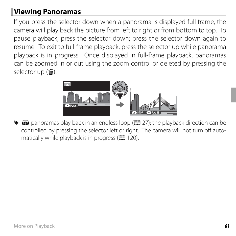 Viewing panoramas | FujiFilm DIGITAL CAMERA FINEPIX F800EXR User Manual | Page 79 / 171