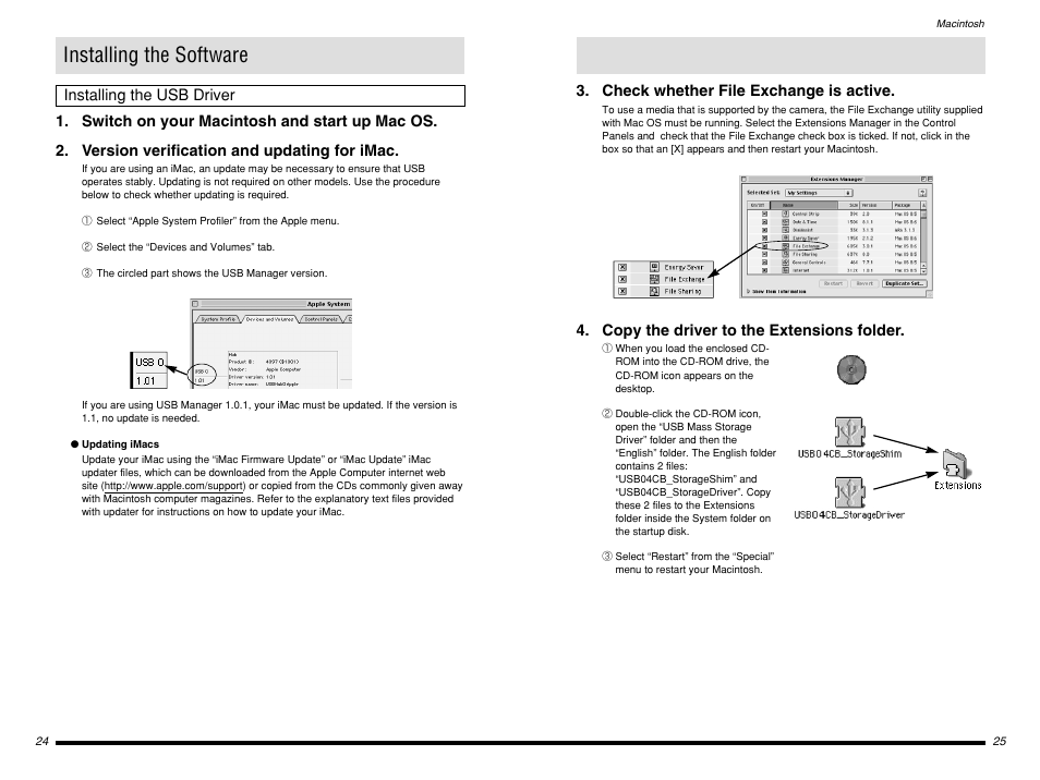 Installing the software, Installing the usb driver | FujiFilm BB10768-301(1) User Manual | Page 13 / 21