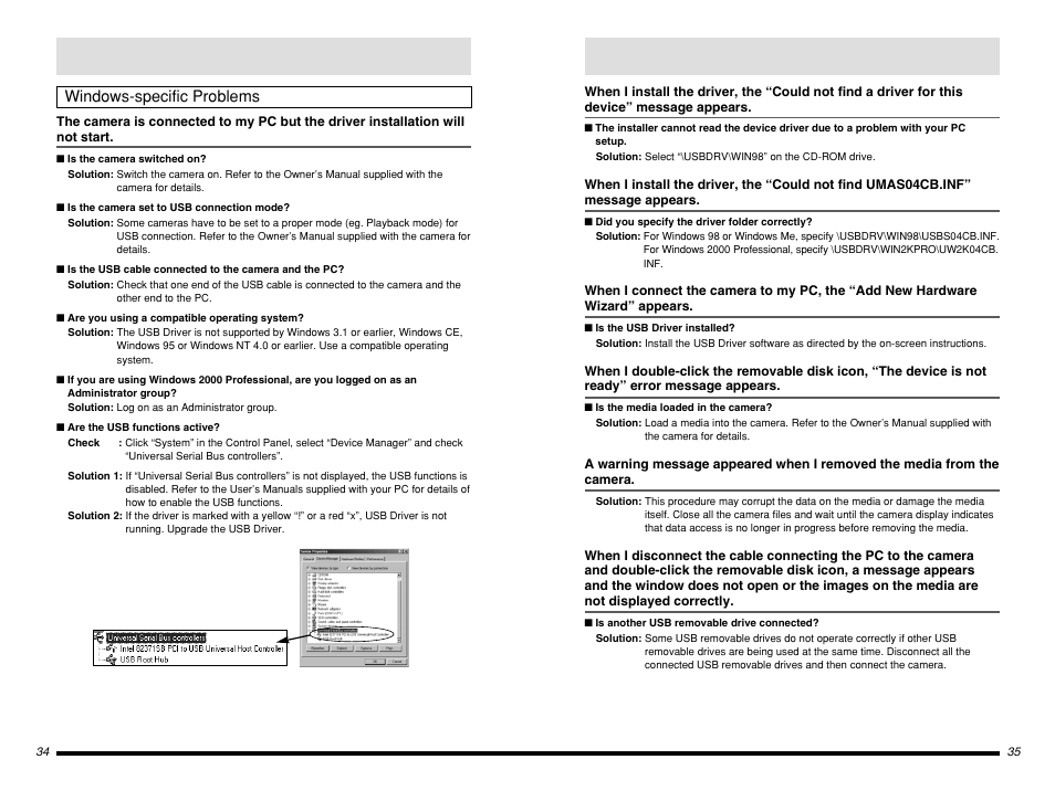 Windows-specific problems | FujiFilm BB10768-301(1) User Manual | Page 18 / 21