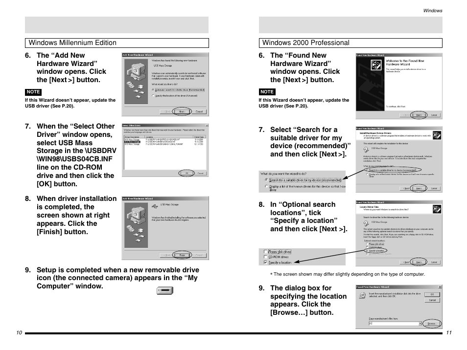 Windows millennium edition, Windows 2000 professional | FujiFilm BB10768-301(1) User Manual | Page 6 / 21