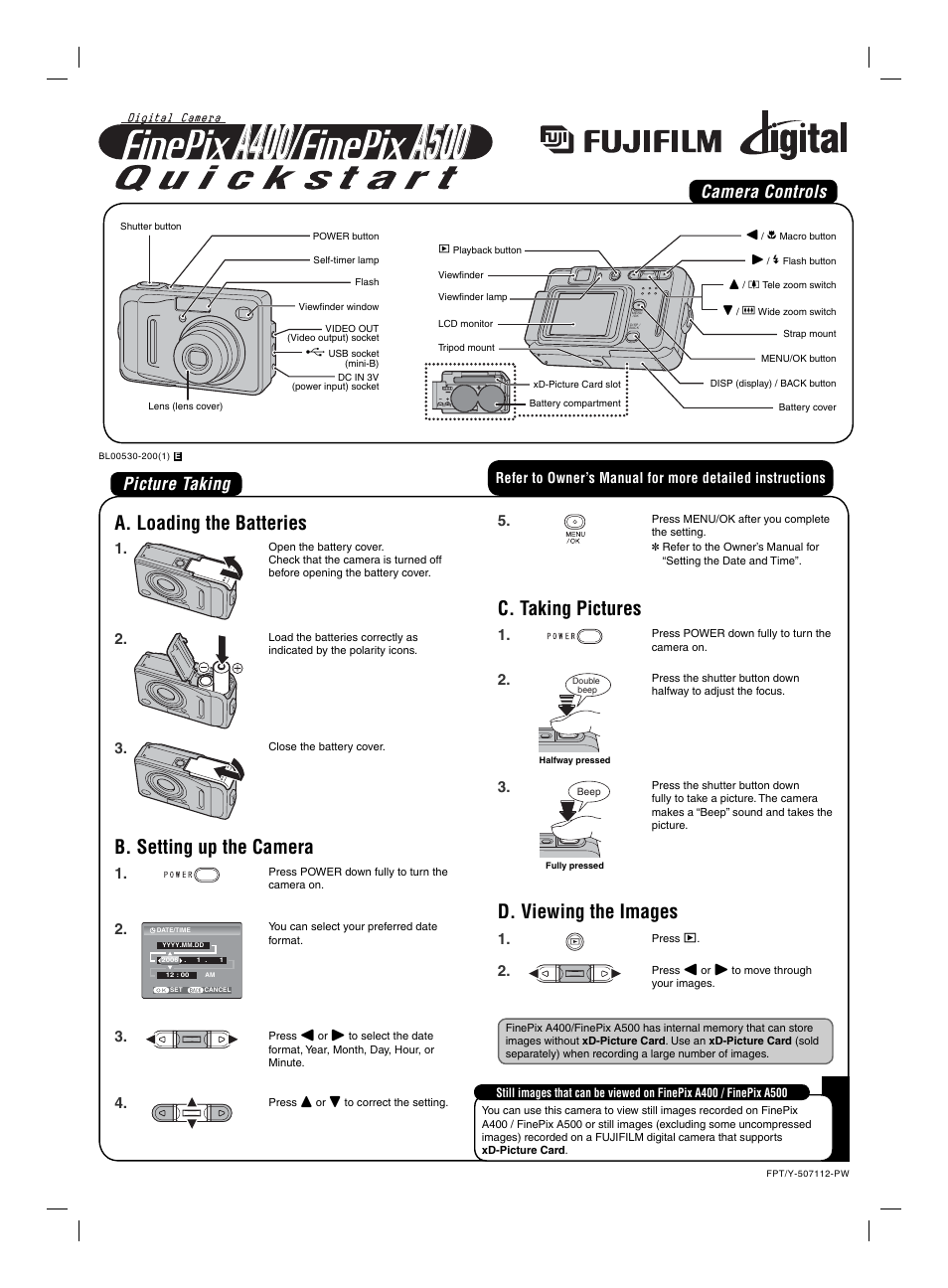 FujiFilm FinePix A400 User Manual | 2 pages