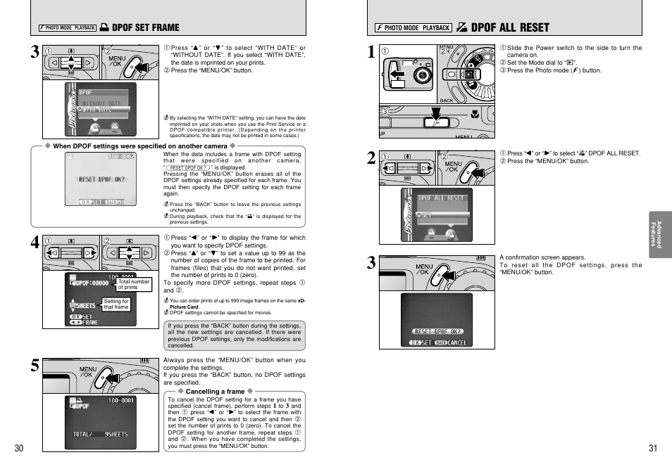 U dpof all reset | FujiFilm A310 User Manual | Page 16 / 43