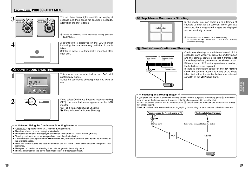 Photography menu | FujiFilm A310 User Manual | Page 20 / 43