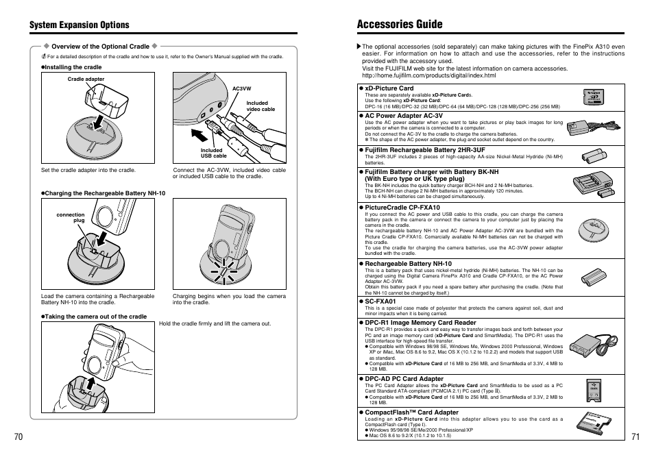 Accessories guide | FujiFilm A310 User Manual | Page 36 / 43