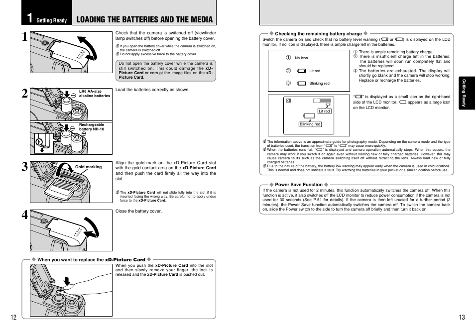 Loading the batteries and the media | FujiFilm A310 User Manual | Page 7 / 43
