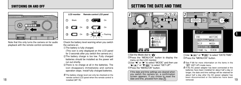 Setting the date and time, P.19) | FujiFilm FinePix 40i User Manual | Page 10 / 58