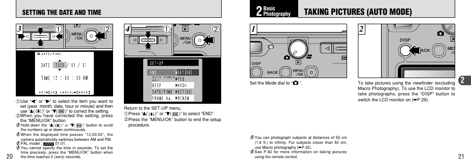 2 basic photography, Taking pictures (auto mode), P.21) | FujiFilm FinePix 40i User Manual | Page 11 / 58