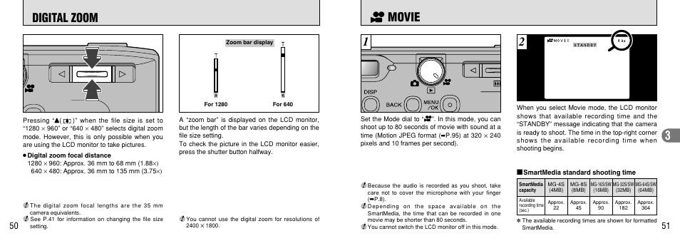 Digital zoom, Movie, Microphone | P.51), Movie mode, P.50) | FujiFilm FinePix 40i User Manual | Page 26 / 58