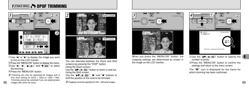 Dpof trimming | FujiFilm FinePix 40i User Manual | Page 35 / 58